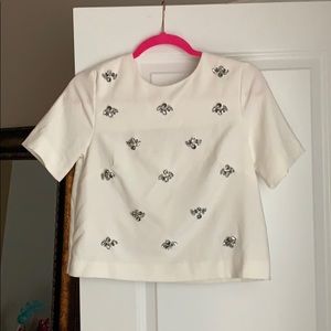 HM embellished white top 🤍
